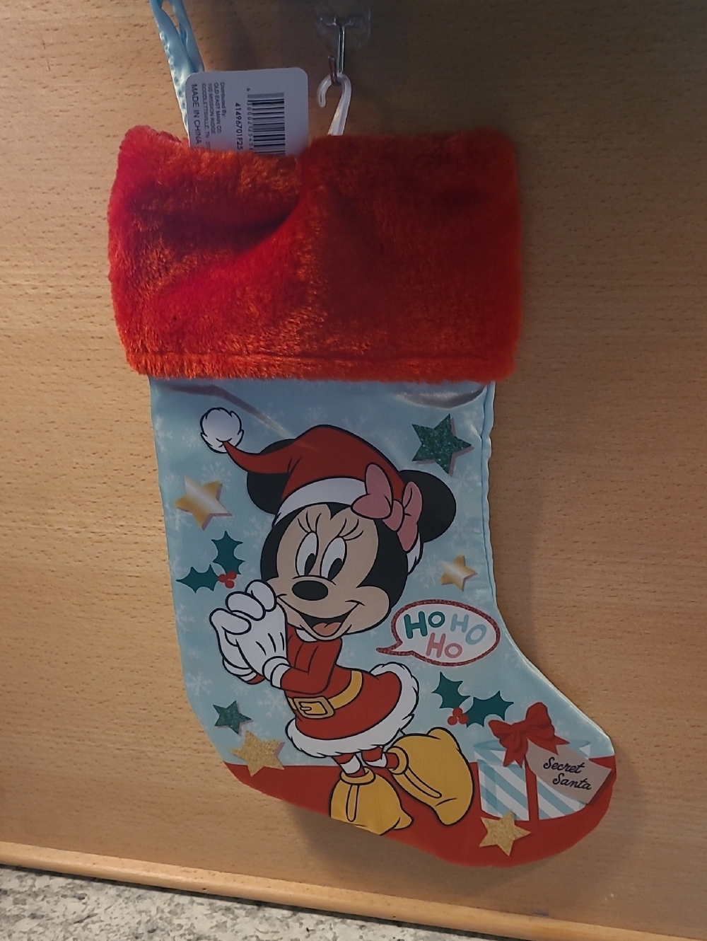 Disney Minnie Mouse Red Faux Fur Holiday Stocking